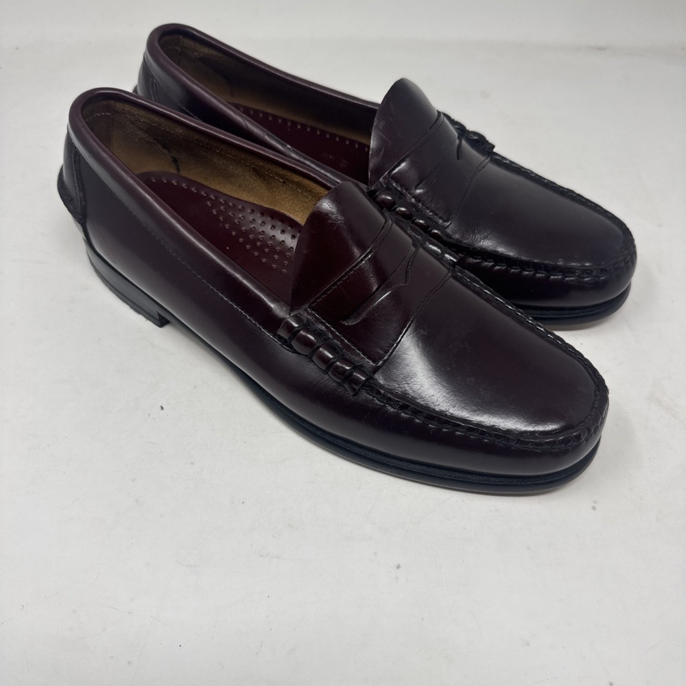 LLBean Penny Loafers Mens 12 Wide EE Burgundy